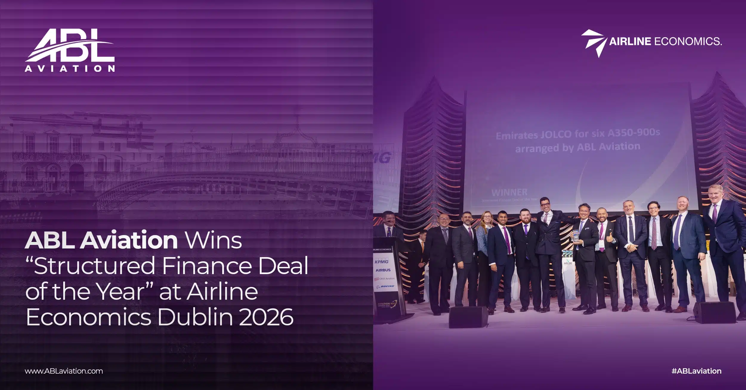 ABL Aviation Wins “Structured Finance Deal of the Year” at Airline Economics Dublin 2026